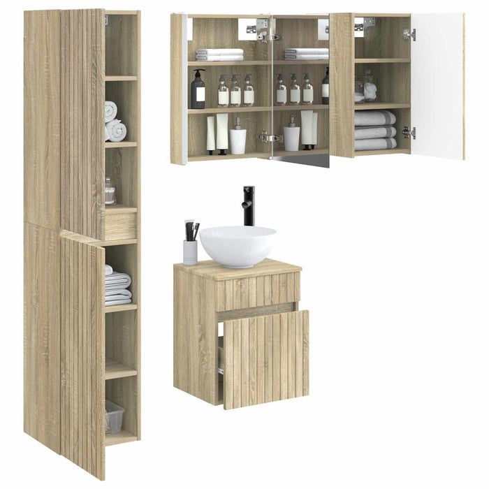 Set dulap baie 5 pcs Stejar Sonoma 43 x 11,5 x 60,5 cm WALTI