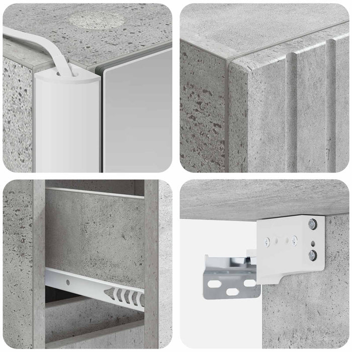 Set dulap baie 5 pcs Gri Beton 43 x 11,5 x 60,5 cm WALTI