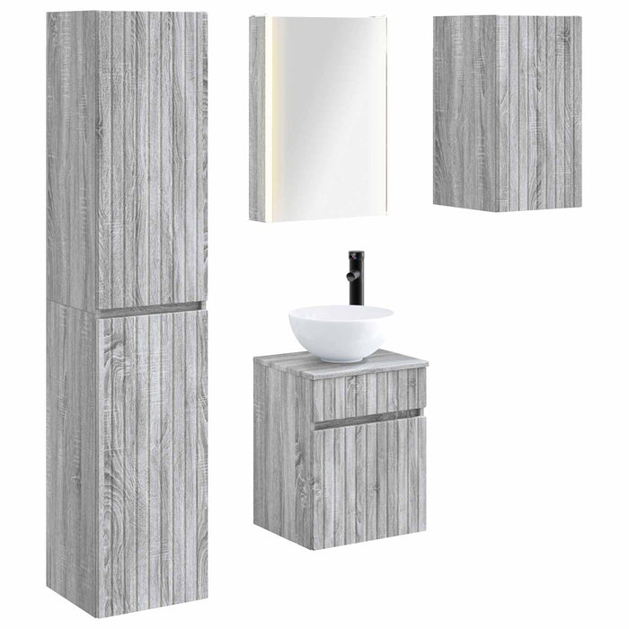 Set dulap baie 5 pcs Sonoma gri 43 x 11,5 x 60,5 cm WALTI