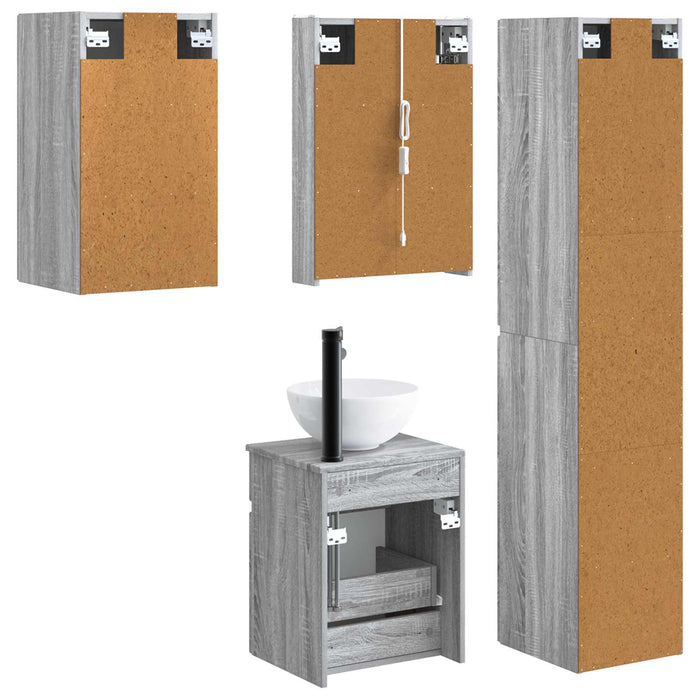 Set dulap baie 5 pcs Sonoma gri 43 x 11,5 x 60,5 cm WALTI
