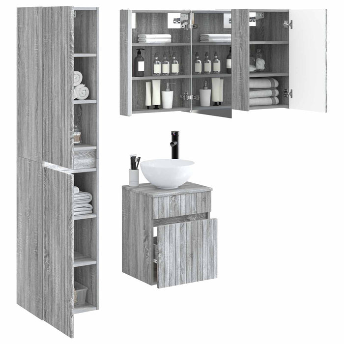Set dulap baie 5 pcs Sonoma gri 43 x 11,5 x 60,5 cm WALTI