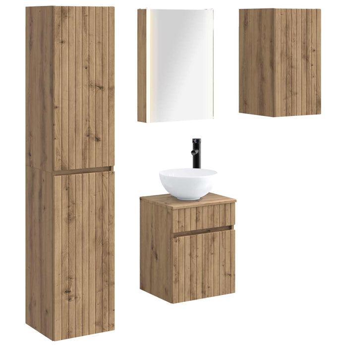 Set dulap baie 5 pcs Stejar Artizanal 43 x 11,5 x 60,5 cm WALTI