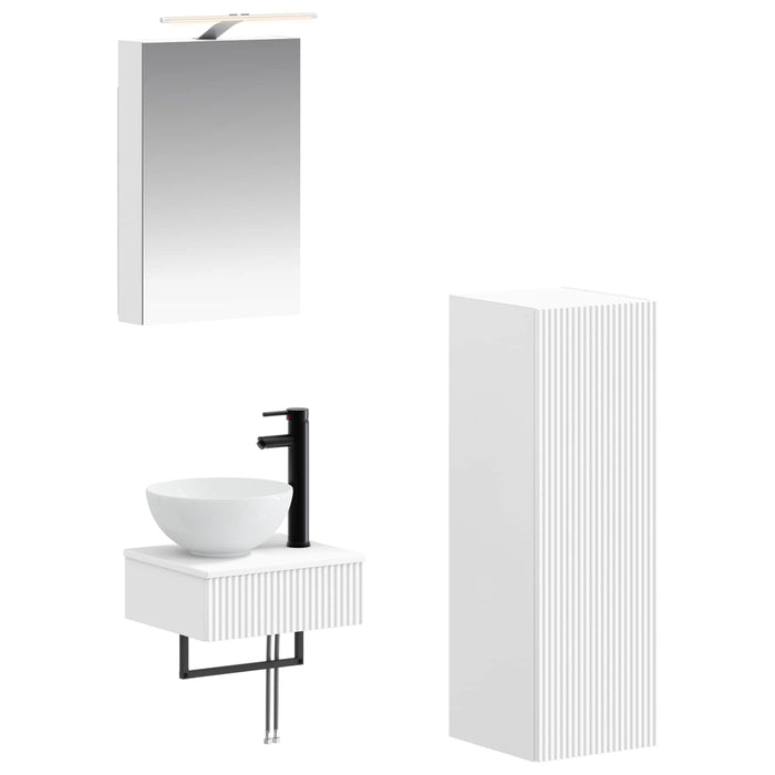 Set dulap baie 4 pcs Alb 40 x 10,5 x 60,5 cm Lemn prelucrat WALTI