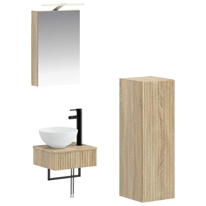 Set dulap baie 4 pcs Stejar Sonoma 40 x 10,5 x 60,5 cm WALTI