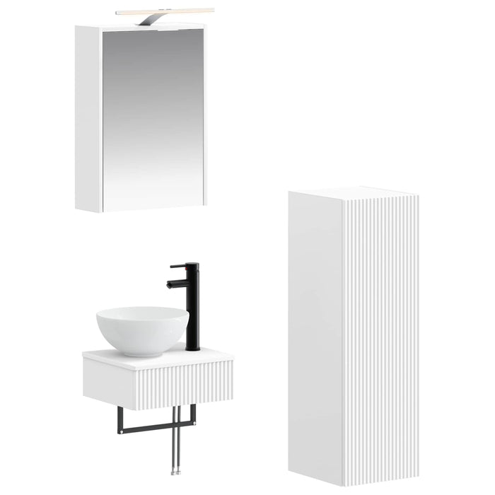 Set dulap baie 4 pcs Alb 43 x 16 x 62,5 cm Lemn prelucrat WALTI