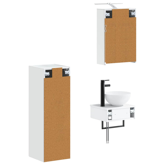 Set dulap baie 4 pcs Alb 43 x 16 x 62,5 cm Lemn prelucrat WALTI