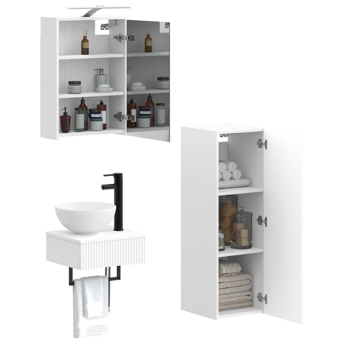 Set dulap baie 4 pcs Alb 43 x 16 x 62,5 cm Lemn prelucrat WALTI