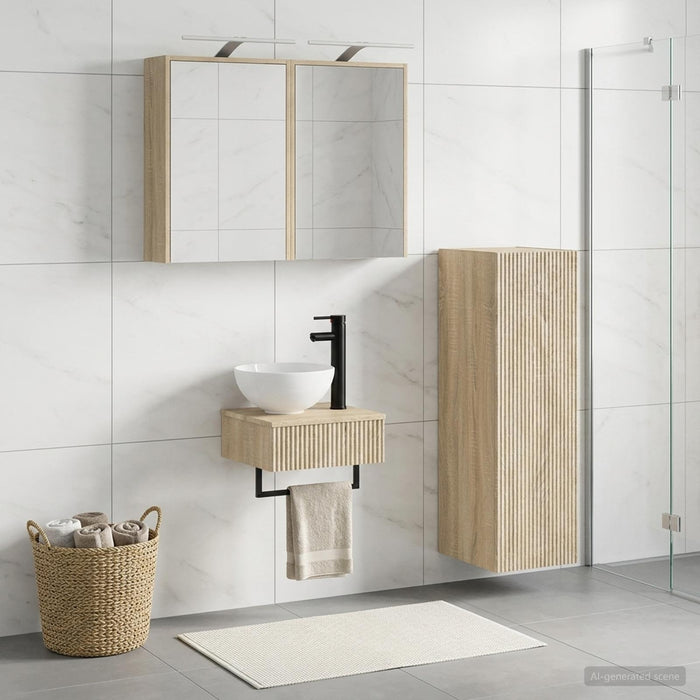 Set dulap baie 4 buc. Stejar Sonoma Lemn prelucrat - WALTI WALTI