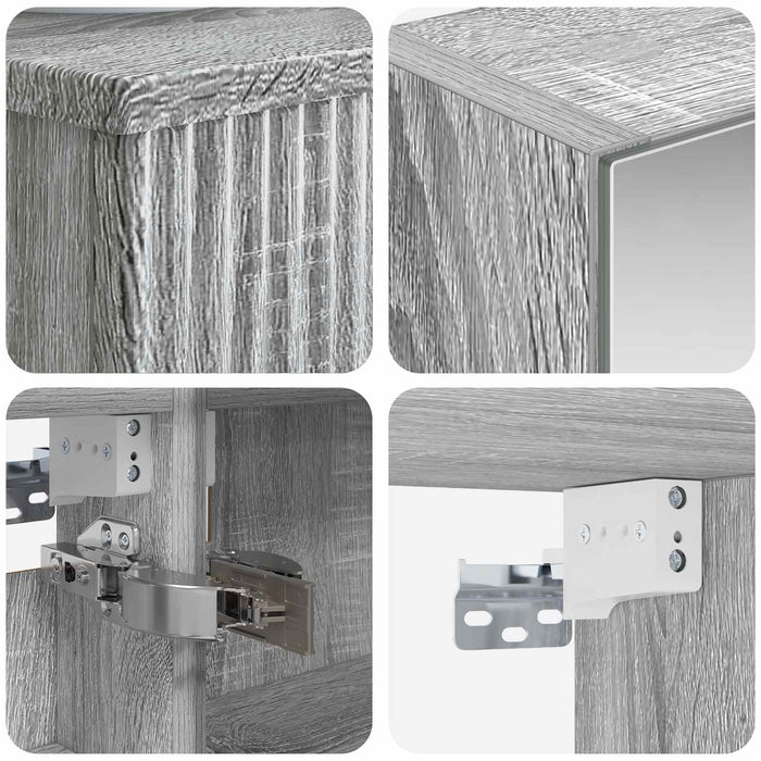 Set dulap baie 4 pcs Sonoma gri 43 x 16 x 62,5 cm WALTI