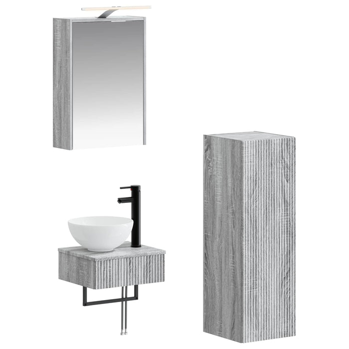 Set dulap baie 4 pcs Sonoma gri 43 x 16 x 62,5 cm WALTI