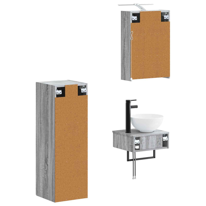 Set dulap baie 4 pcs Sonoma gri 43 x 16 x 62,5 cm WALTI