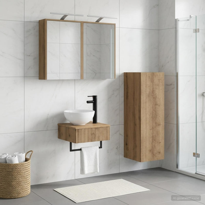 Set dulap baie 4 buc. Stejar Artizanal Lemn prelucrat - WALTI WALTI