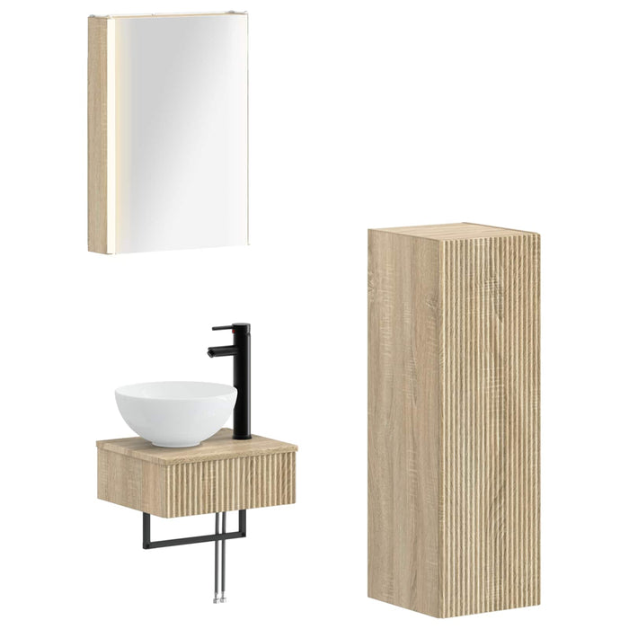 Set dulap baie 4 pcs Stejar Sonoma 43 x 11,5 x 60,5 cm WALTI