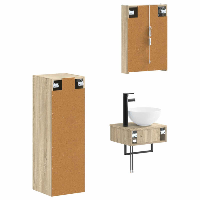 Set dulap baie 4 pcs Stejar Sonoma 43 x 11,5 x 60,5 cm WALTI