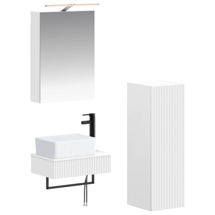 Set dulap baie 4 pcs Alb 50 x 14,5 x 70 cm Lemn prelucrat WALTI