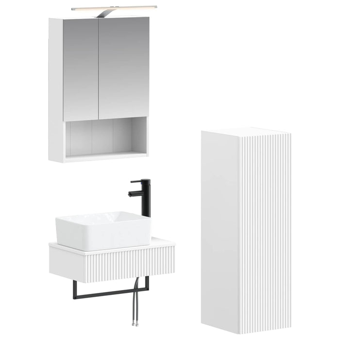 Set dulap baie 4 pcs Alb 50 x 14,5 x 70 cm Lemn prelucrat WALTI
