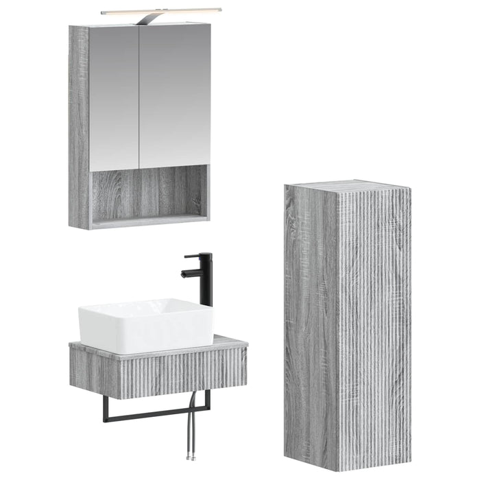 Set dulap baie 4 pcs Sonoma gri 50 x 14,5 x 70 cm WALTI