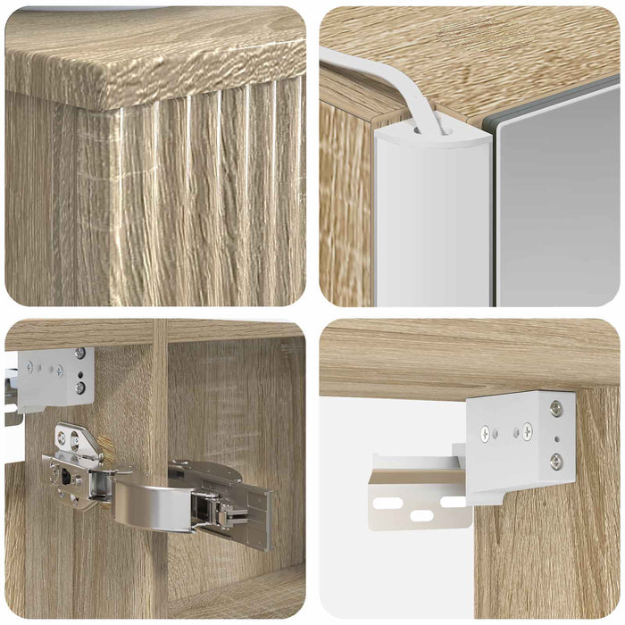 Set de mobilier pentru baie 4 pcs Stejar Sonoma WALTI