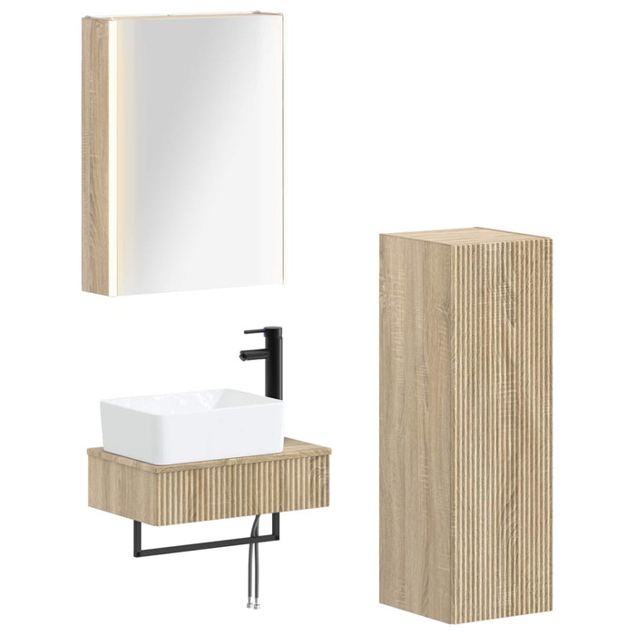 Set de mobilier pentru baie 4 pcs Stejar Sonoma WALTI