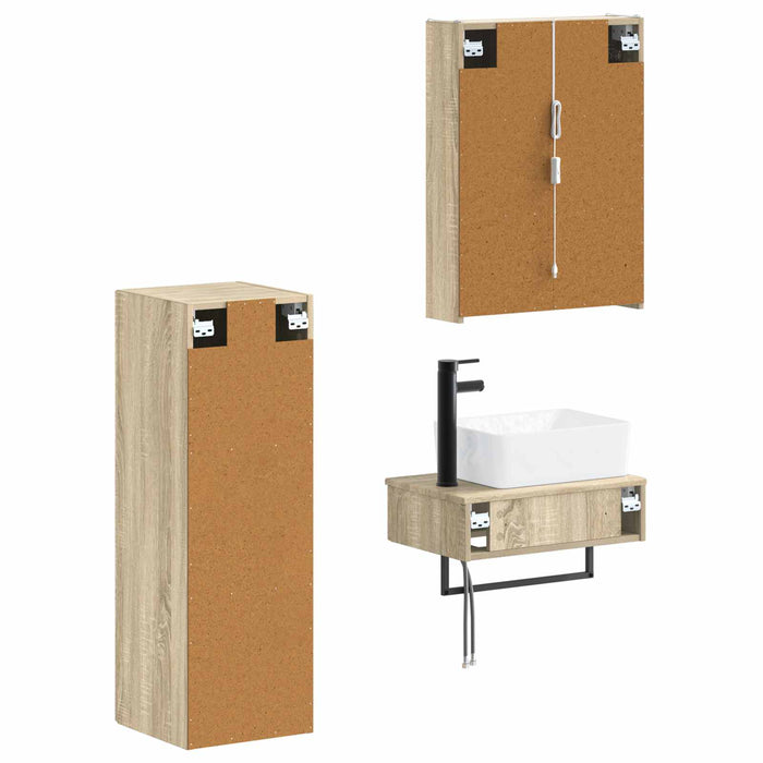 Set de mobilier pentru baie 4 pcs Stejar Sonoma WALTI