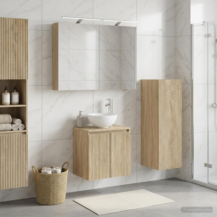 Set de mobilier pentru baie 4 buc. Stejar Sonoma - WALTI WALTI