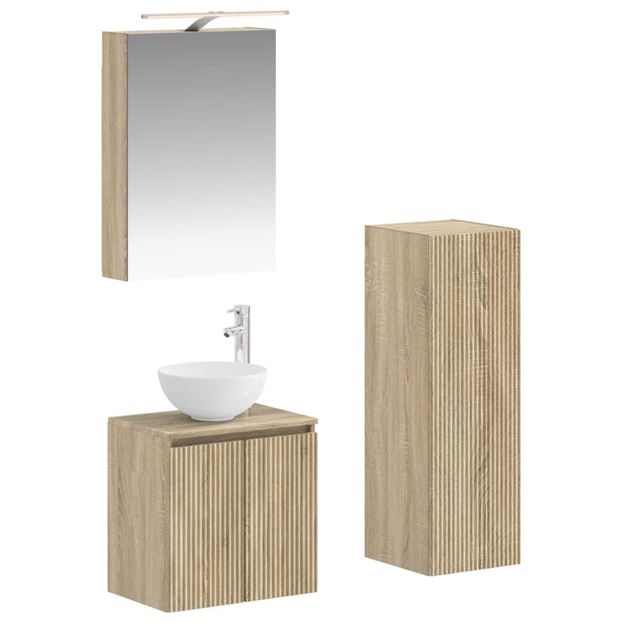 Set de mobilier pentru baie 4 pcs Stejar Sonoma WALTI