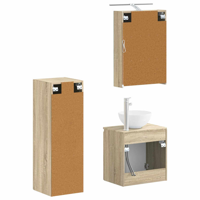Set de mobilier pentru baie 4 pcs Stejar Sonoma WALTI