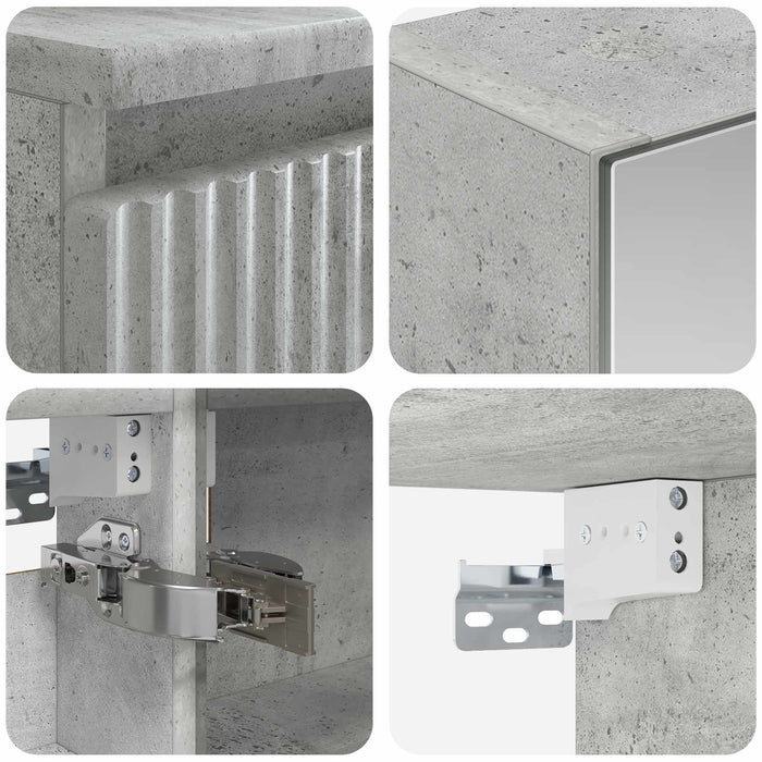 Set de mobilier pentru baie 4 pcs Gri Beton WALTI