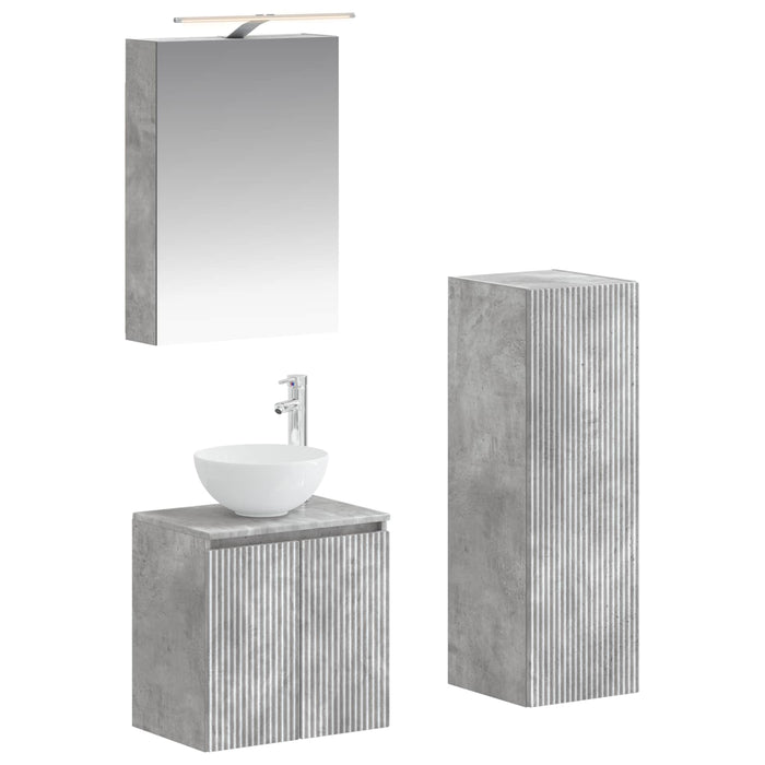Set de mobilier pentru baie 4 pcs Gri Beton WALTI