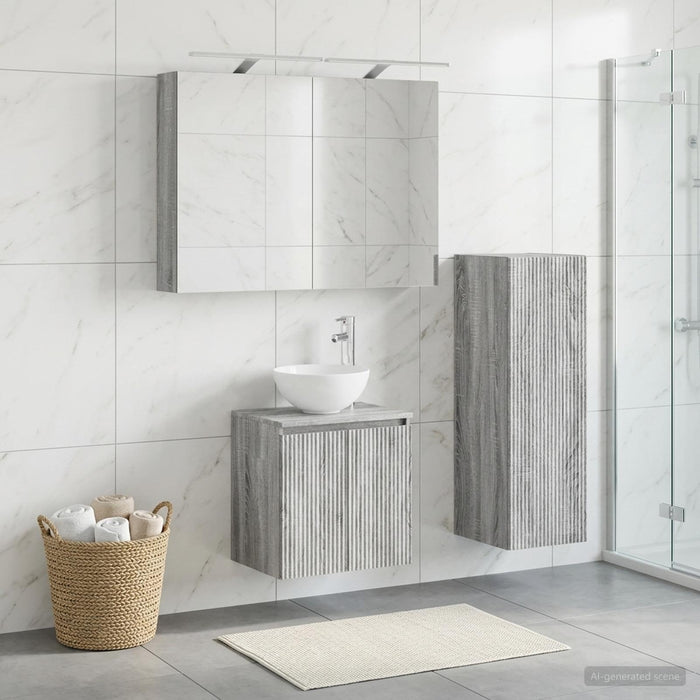 Set de mobilier pentru baie 4 buc. Sonoma gri - WALTI WALTI