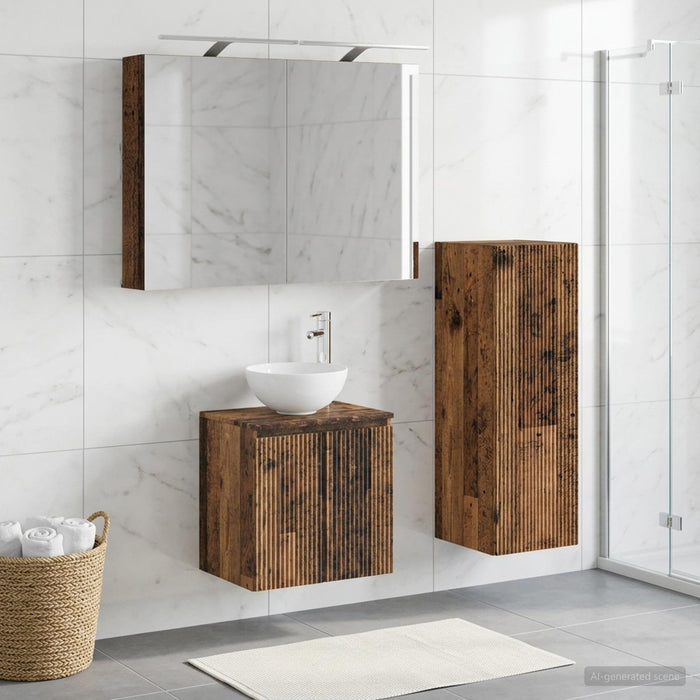 Set de mobilier pentru baie 4 buc. Lemn vechi - WALTI WALTI