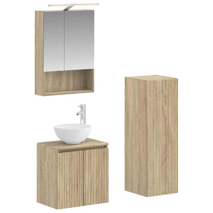 Set de mobilier pentru baie 4 pcs Stejar Sonoma WALTI