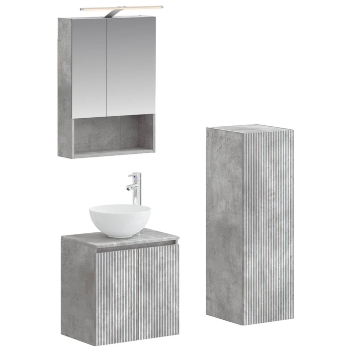 Set de mobilier pentru baie 4 pcs Gri Beton WALTI