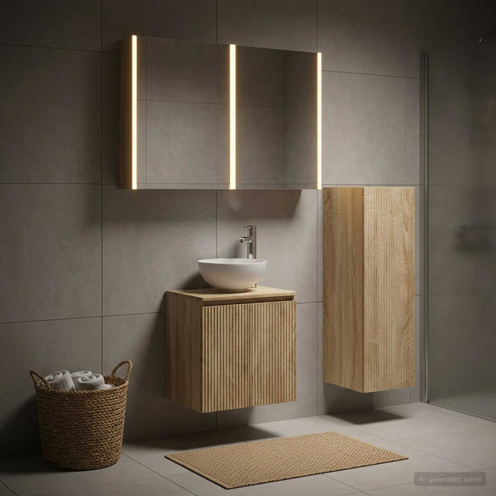 Set de mobilier pentru baie 4 buc. Stejar Sonoma - WALTI WALTI