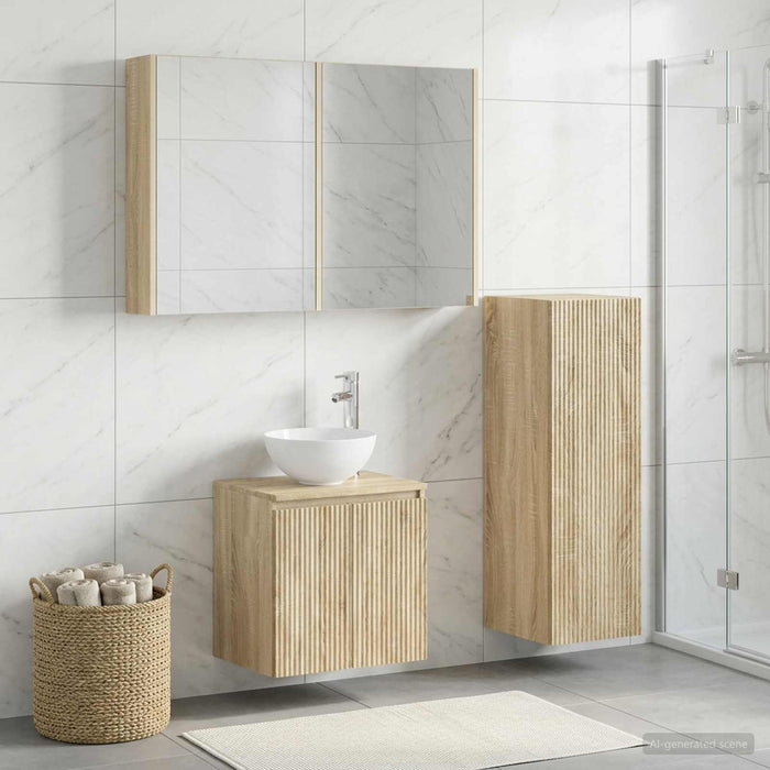 Set de mobilier pentru baie 4 buc. Stejar Sonoma - WALTI WALTI