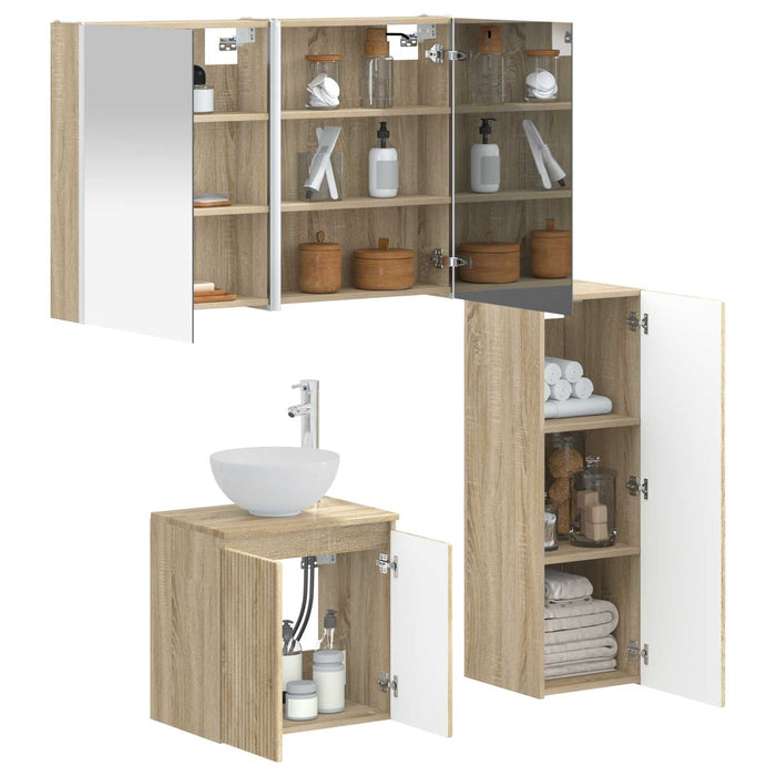 Set de mobilier pentru baie 4 pcs Stejar Sonoma WALTI