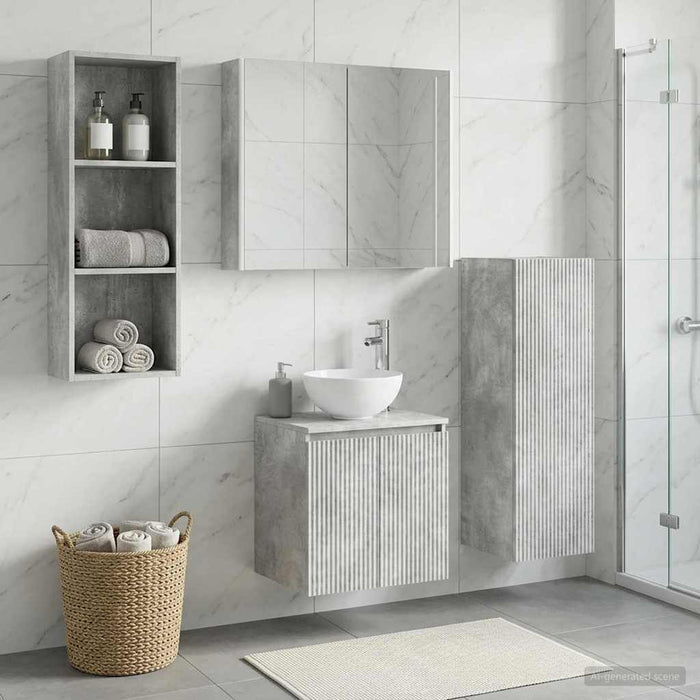 Set de mobilier pentru baie 4 pcs Gri Beton WALTI