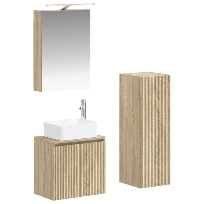 Set de mobilier pentru baie 4 pcs Stejar Sonoma WALTI