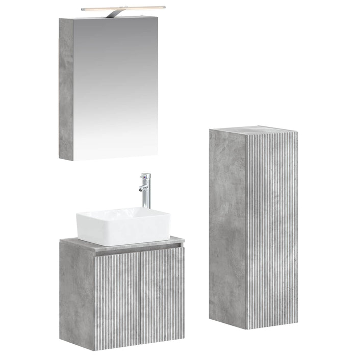 Set de mobilier pentru baie 4 pcs Gri Beton WALTI
