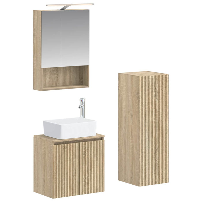 Set de mobilier pentru baie 4 pcs Stejar Sonoma WALTI
