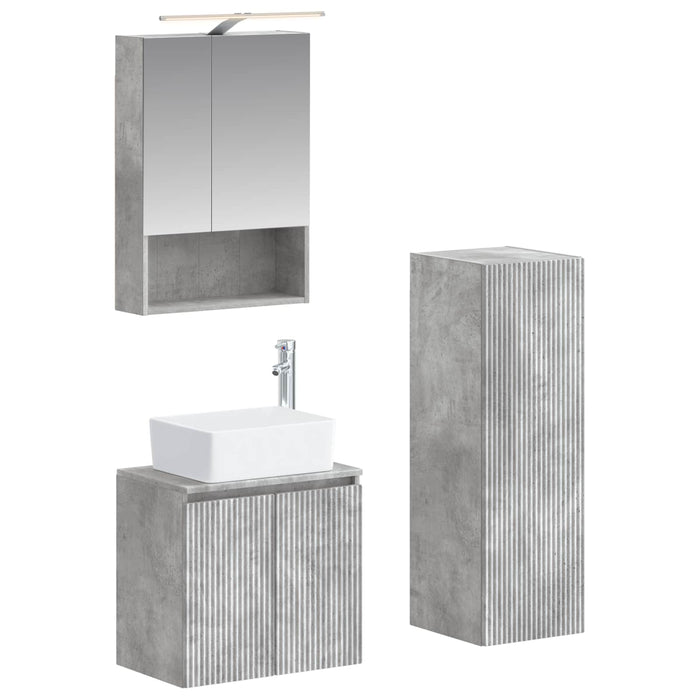 Set de mobilier pentru baie 4 pcs Gri Beton WALTI