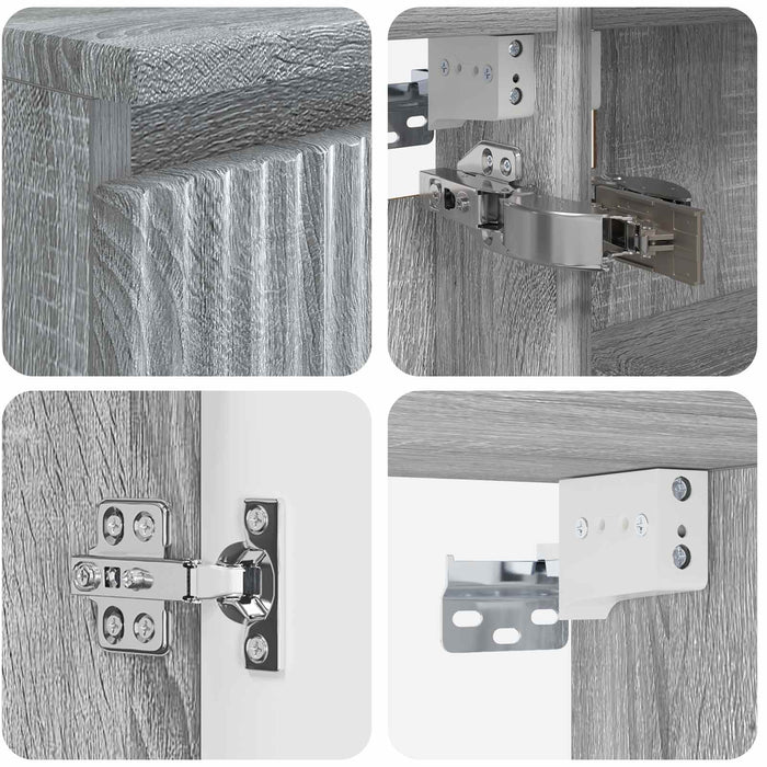 Set de mobilier pentru baie 4 pcs Sonoma gri WALTI
