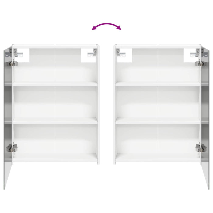Set de mobilier pentru baie 4 pcs Alb Lemn prelucrat și sticlă WALTI