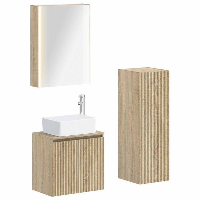 Set de mobilier pentru baie 4 pcs Stejar Sonoma WALTI