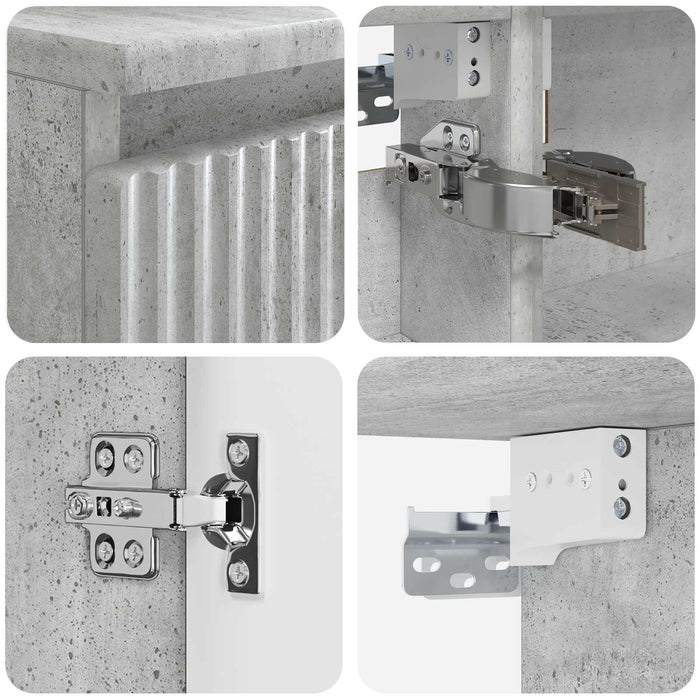 Set de mobilier pentru baie 4 pcs Gri Beton WALTI