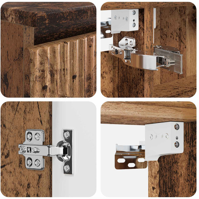 Set de mobilier pentru baie 4 pcs Lemn vechi WALTI