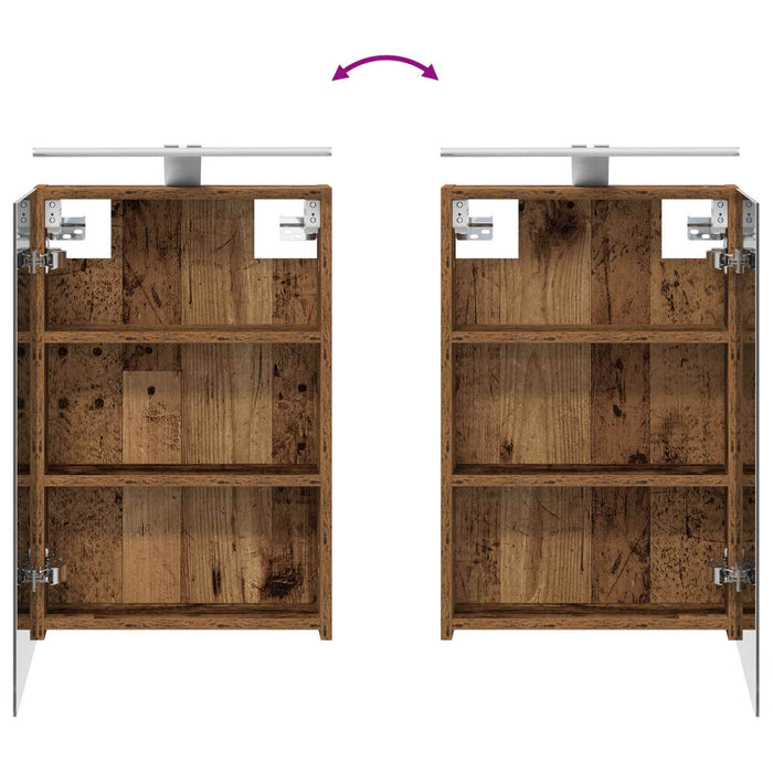 Set de mobilier pentru baie 4 pcs Lemn vechi WALTI