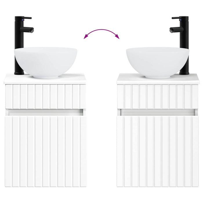 Set de mobilier pentru baie 4 pcs Alb Lemn prelucrat și sticlă WALTI