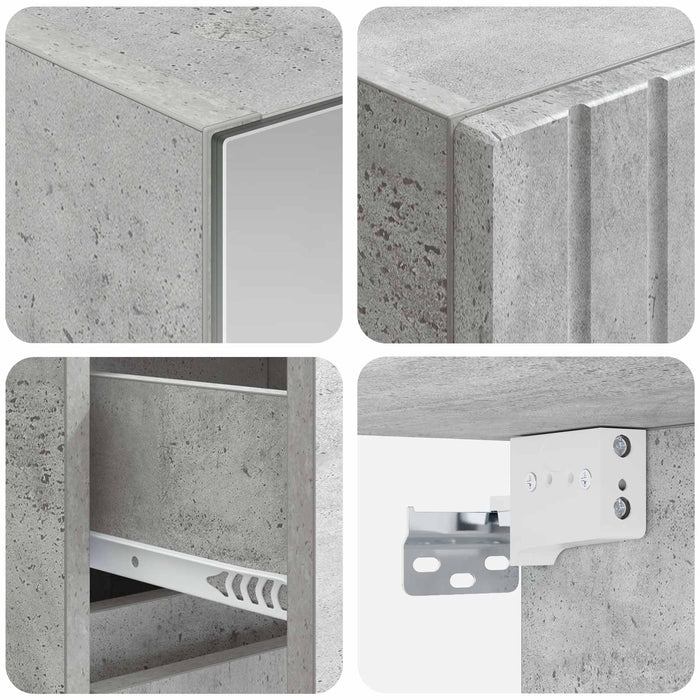 Set de mobilier pentru baie 4 pcs Gri Beton WALTI