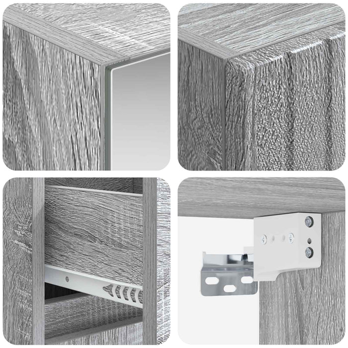 Set de mobilier pentru baie 4 pcs Sonoma gri WALTI